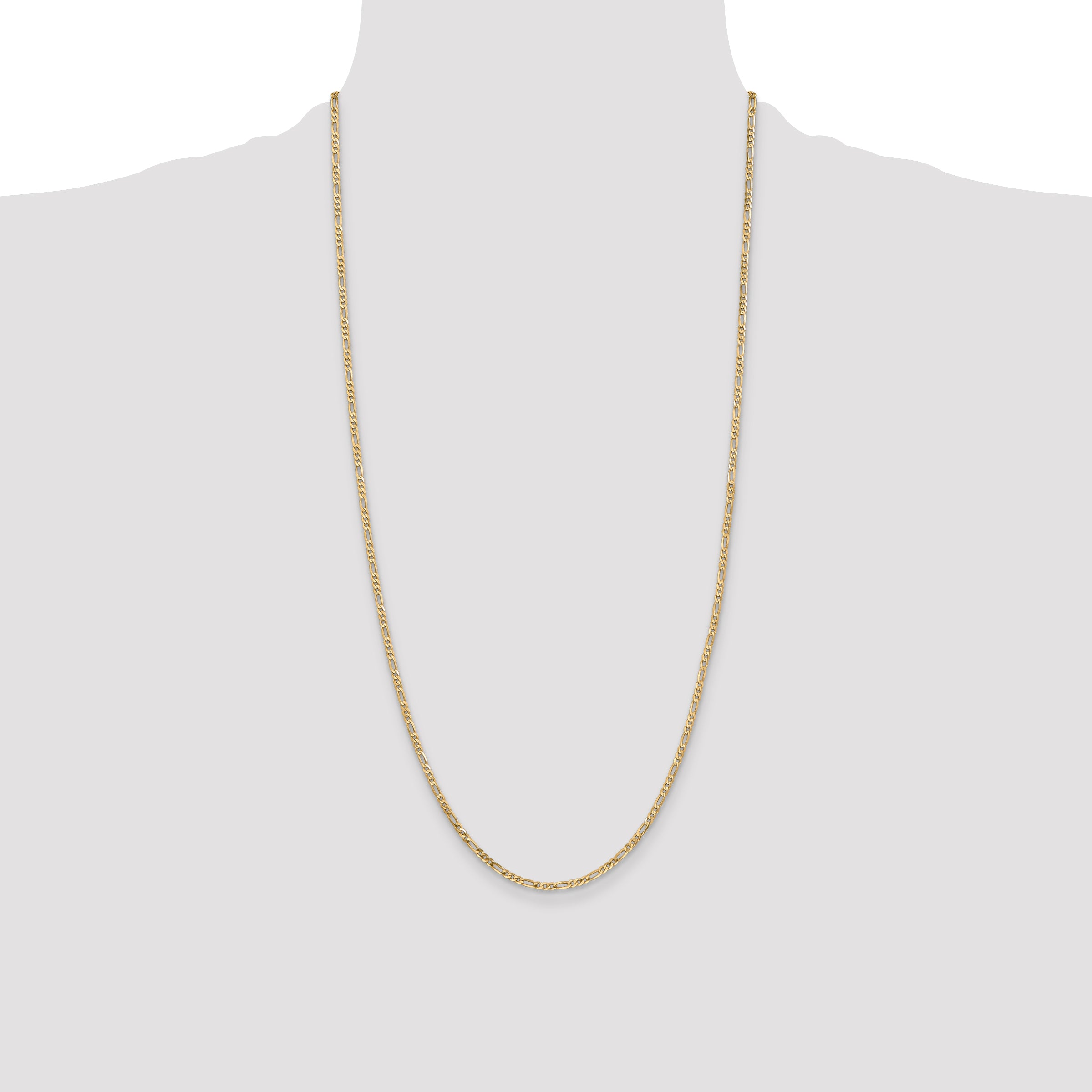14k 2.25mm Flat Figaro Chain