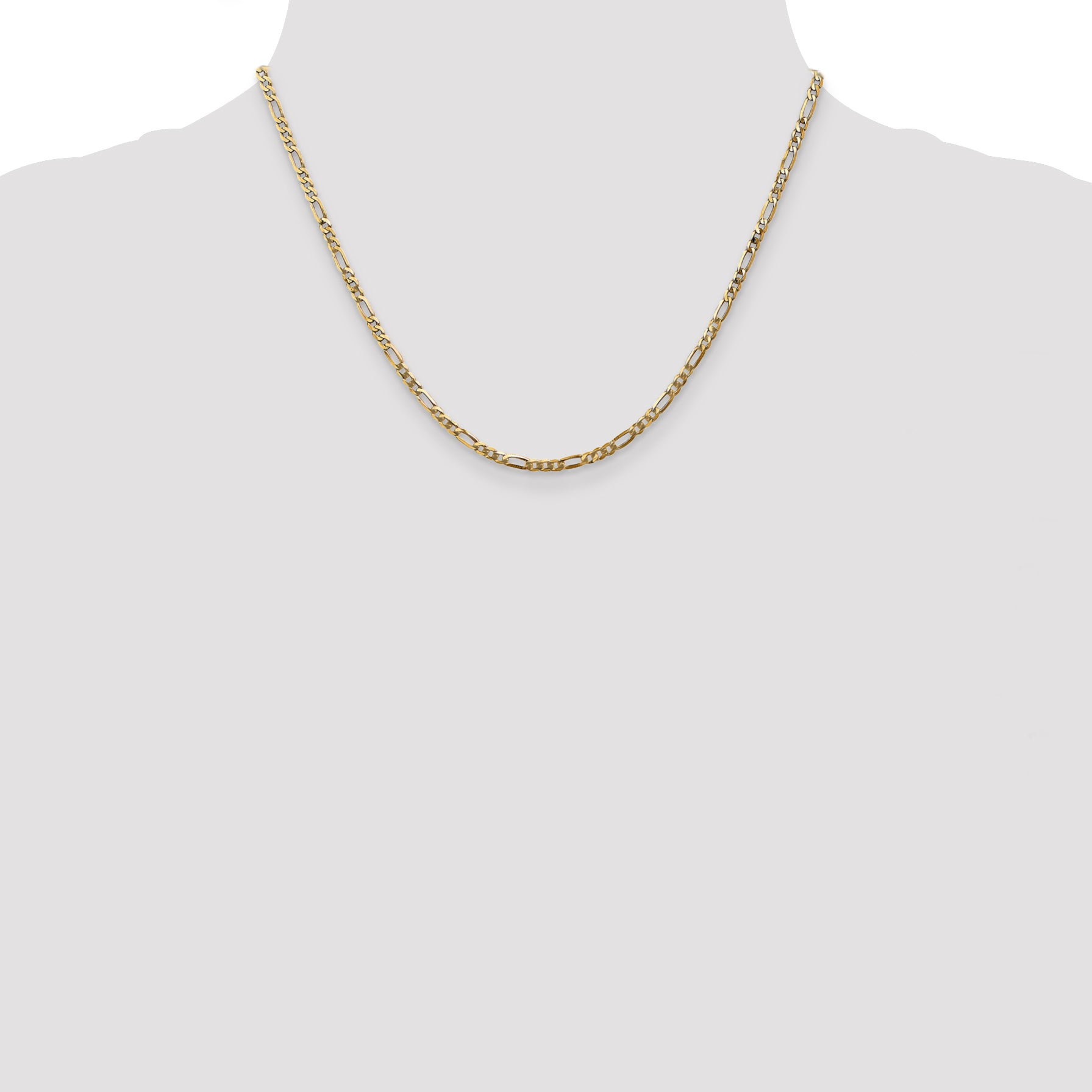 14k 2.75mm Flat Figaro Chain
