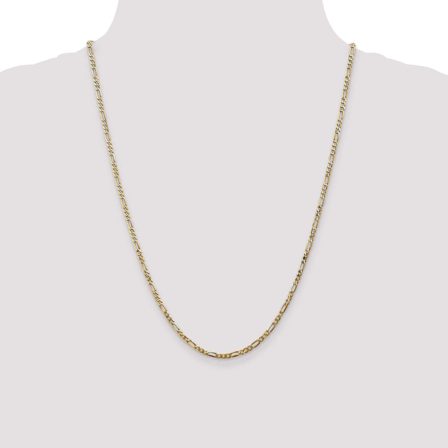 14k 2.75mm Flat Figaro Chain