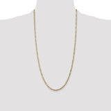 14k 2.75mm Flat Figaro Chain