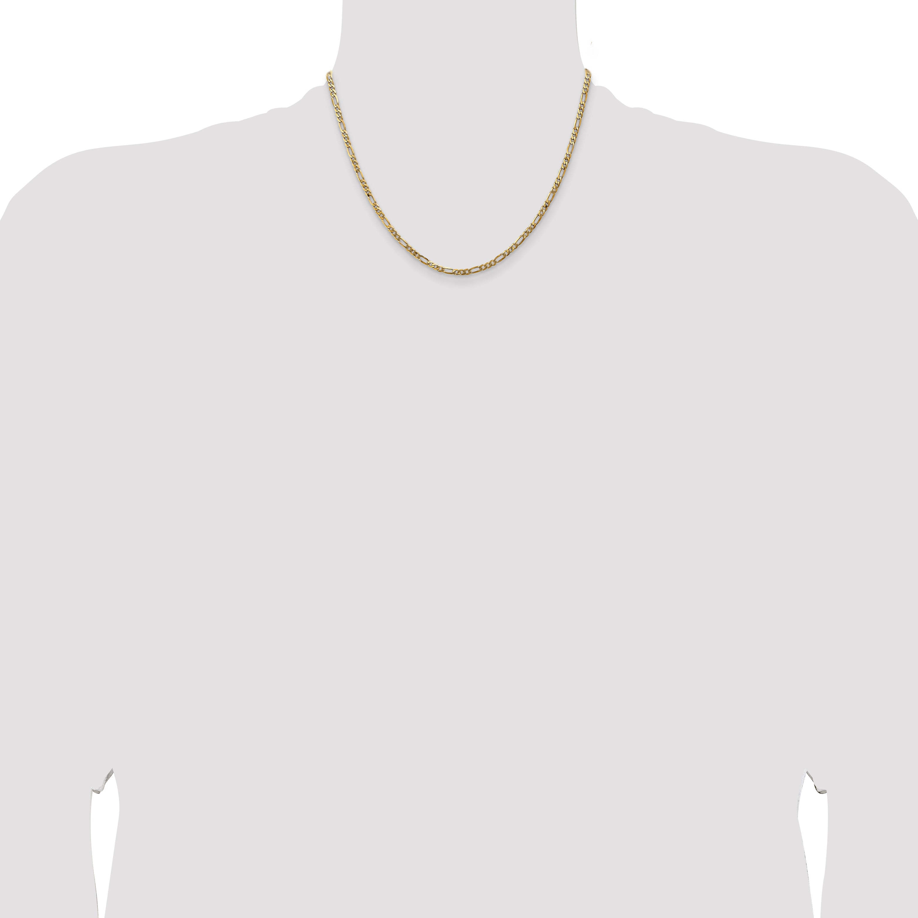 14k 3mm Flat Figaro Chain