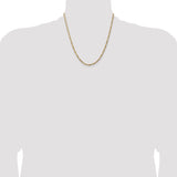 14k 3mm Flat Figaro Chain