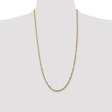 14k 3mm Flat Figaro Chain