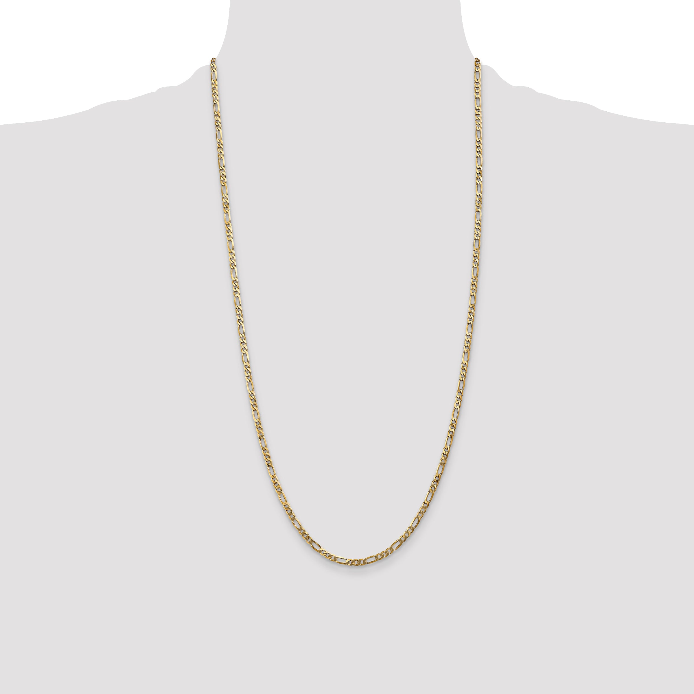 14k 3mm Flat Figaro Chain