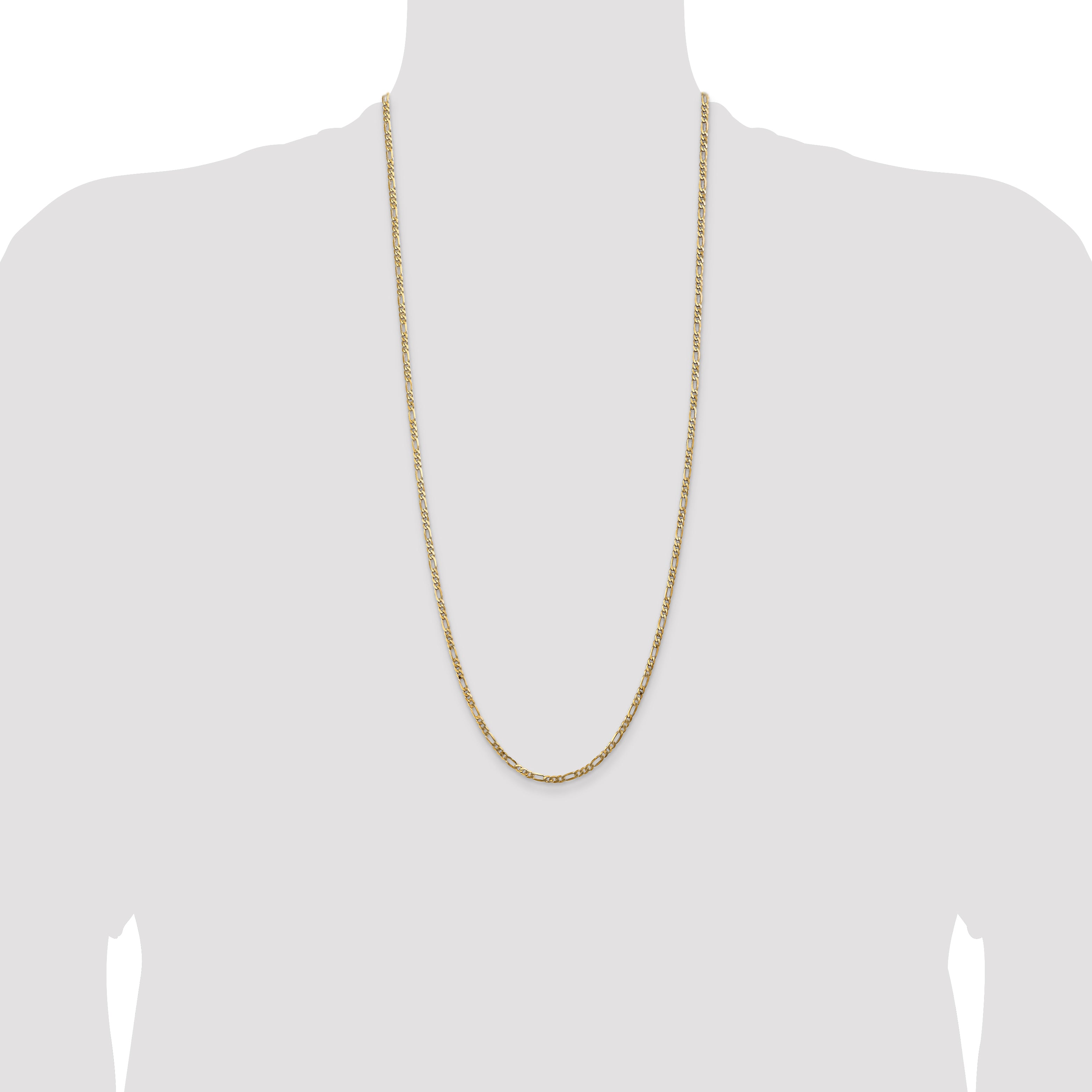 14k 3mm Flat Figaro Chain