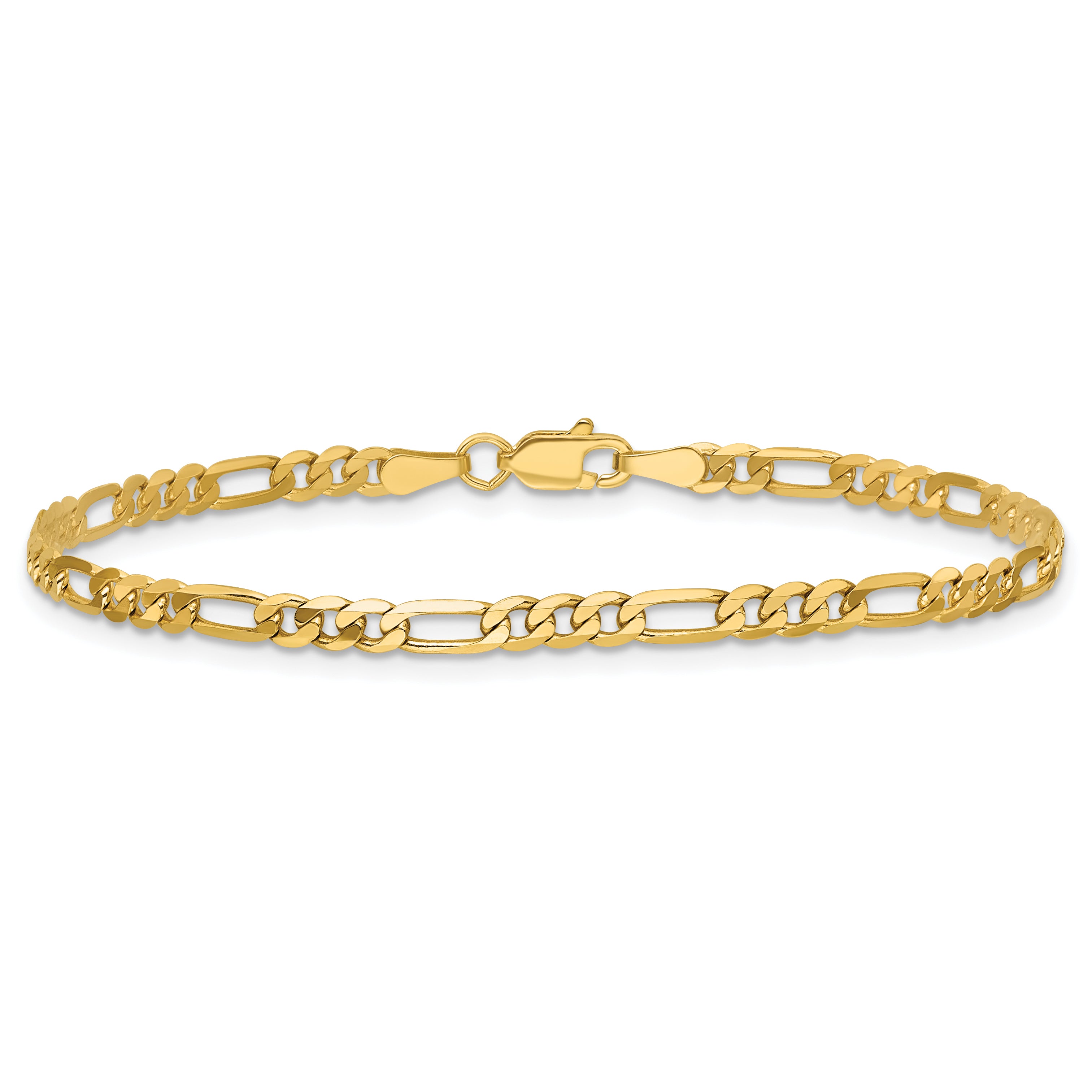 14k 3mm Flat Figaro Chain