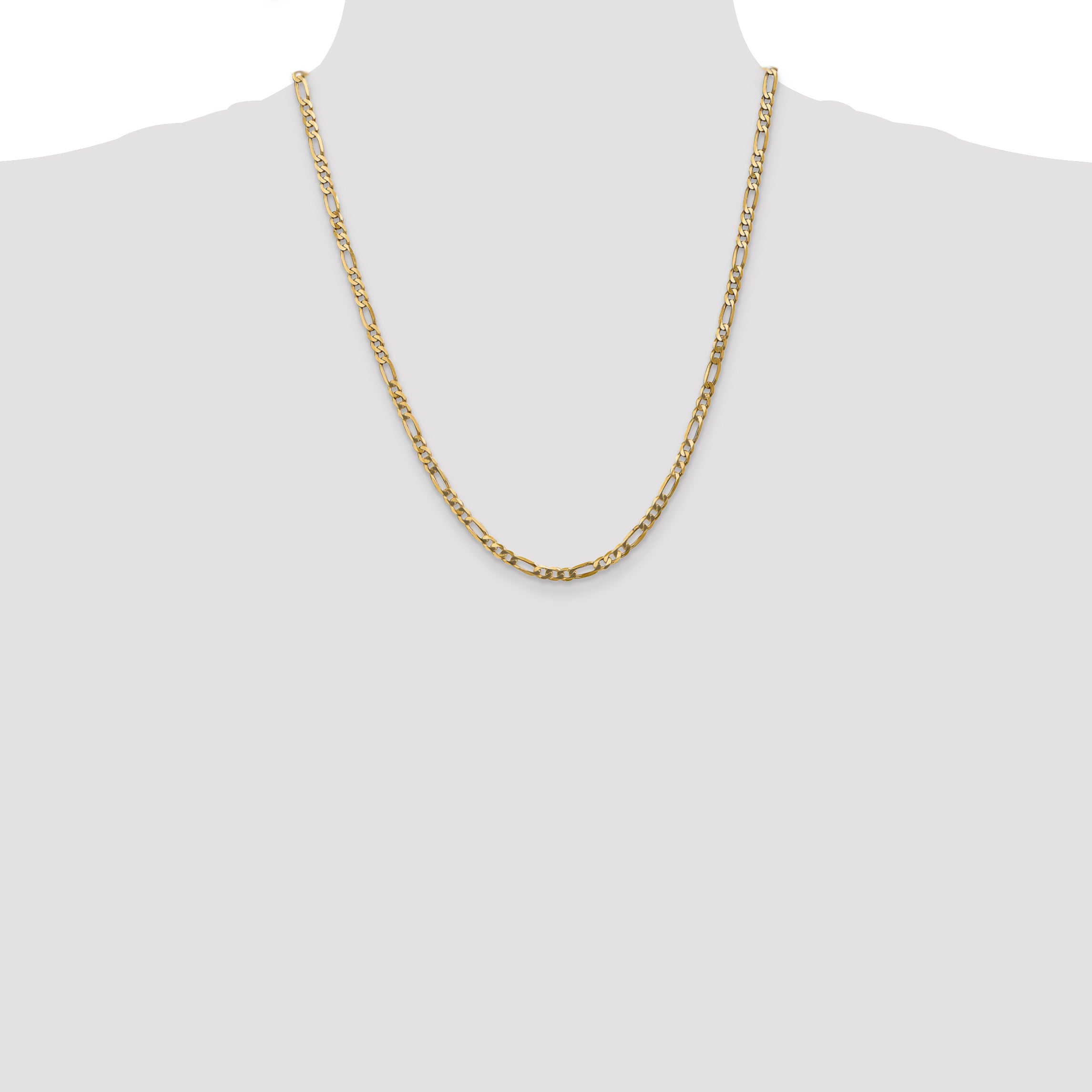 14k 4mm Flat Figaro Chain