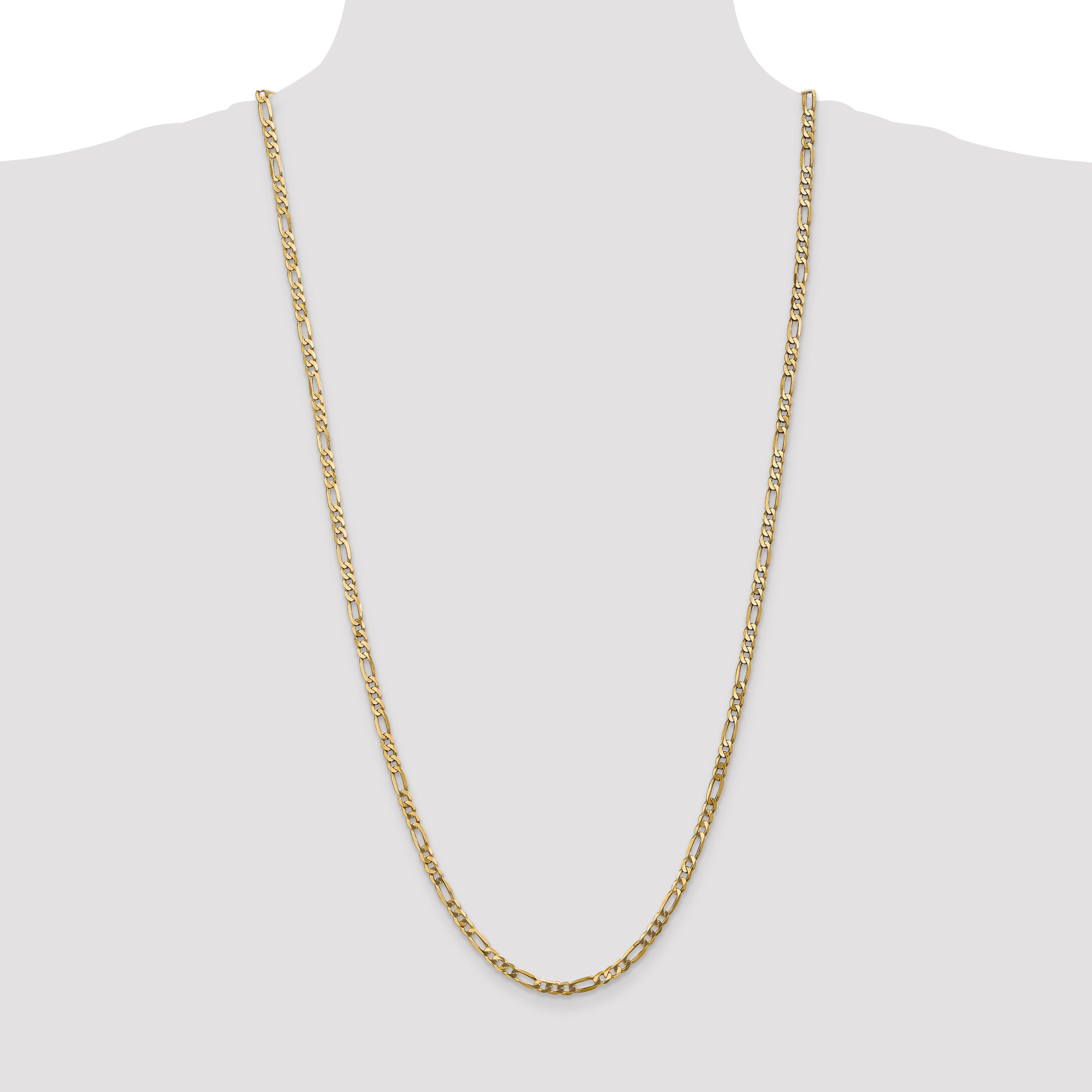 14k 4mm Flat Figaro Chain