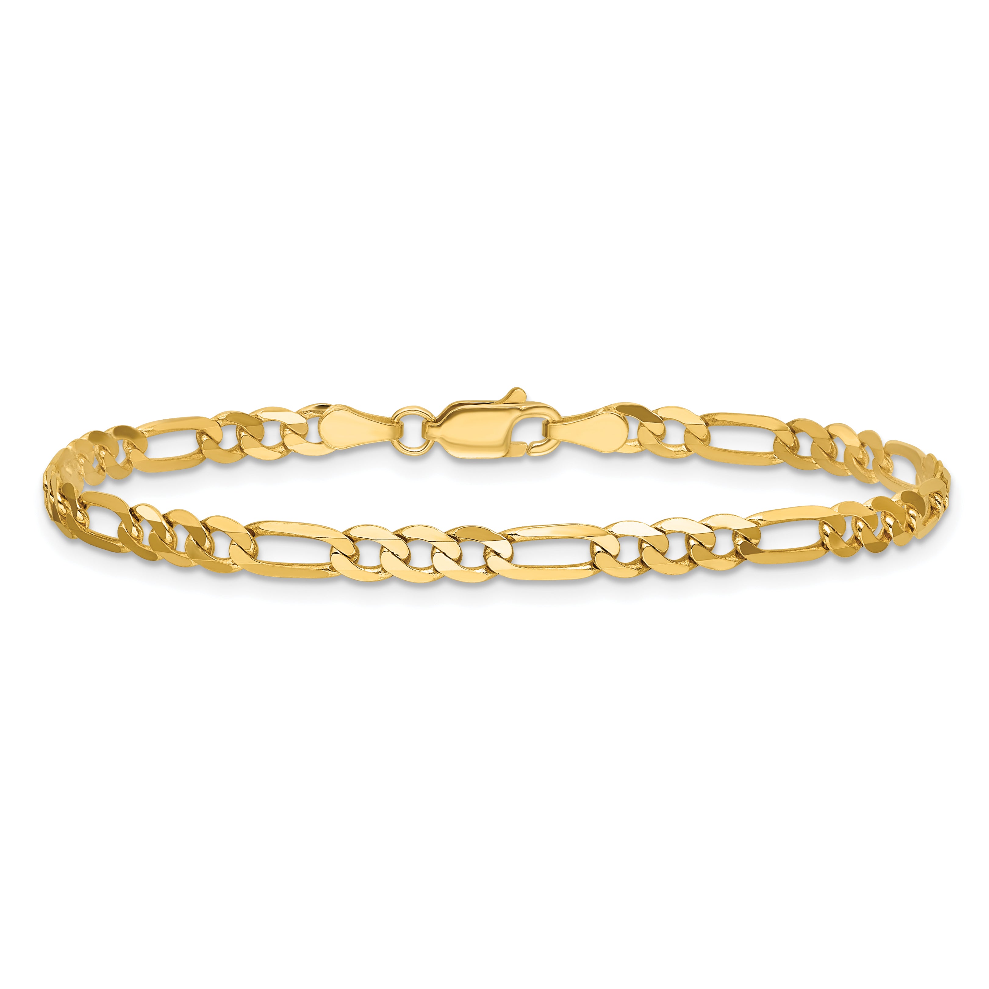 14k 4mm Flat Figaro Chain