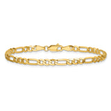 14k 4mm Flat Figaro Chain