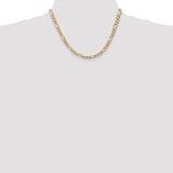 14k 5.25mm Flat Figaro Chain