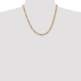 14k 5.25mm Flat Figaro Chain