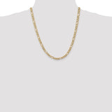 14k 5.25mm Flat Figaro Chain
