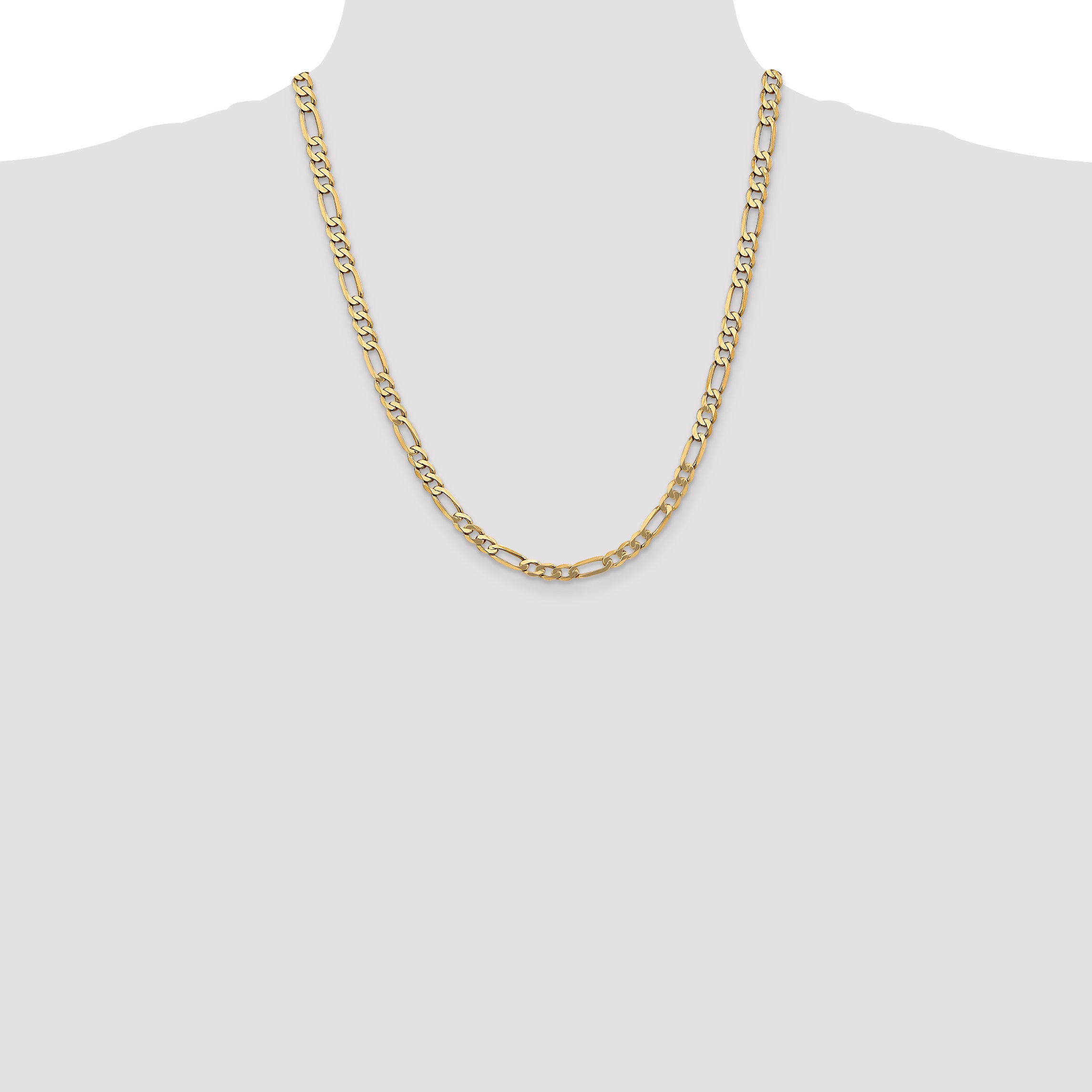 14k 5.25mm Flat Figaro Chain