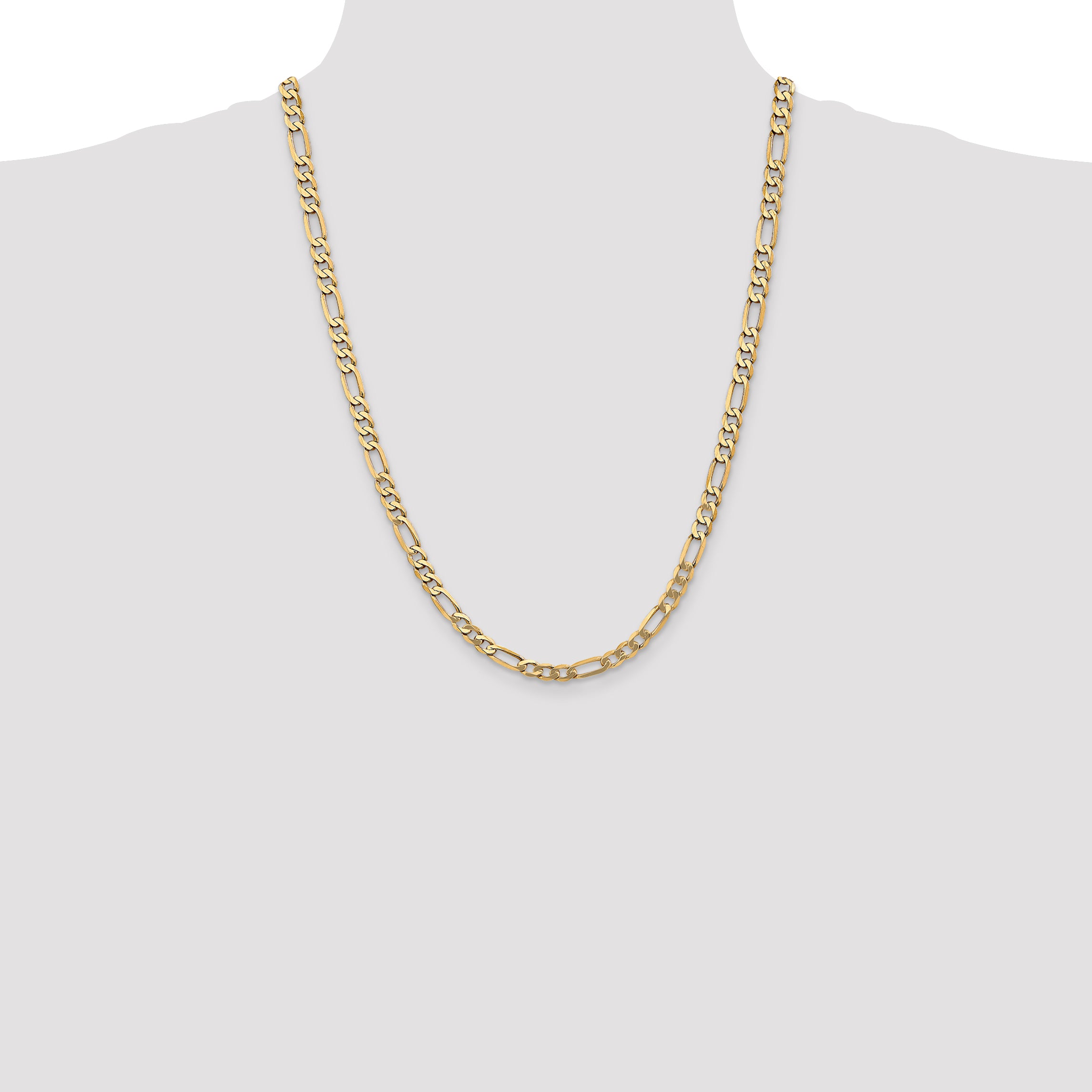 14k 5.25mm Flat Figaro Chain