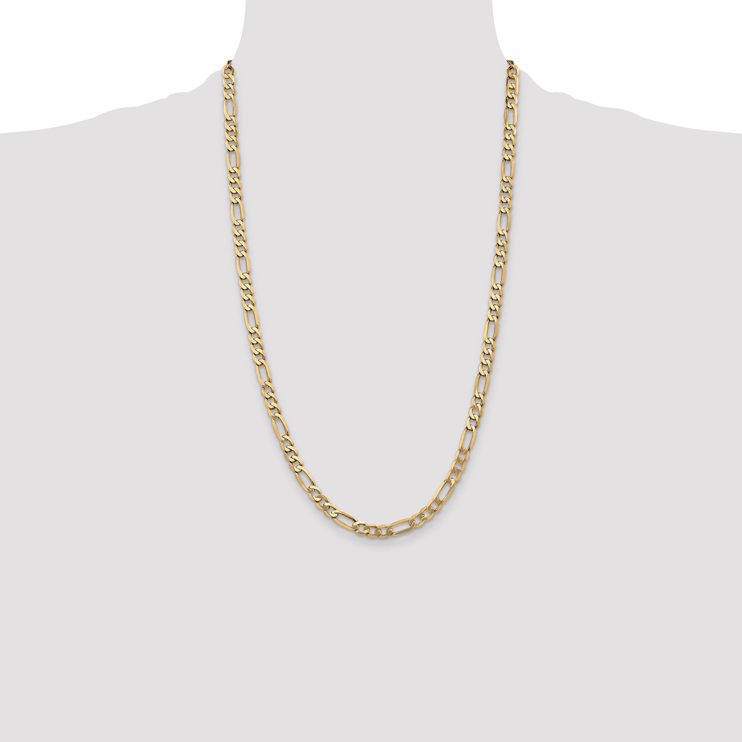 14k 5.25mm Flat Figaro Chain