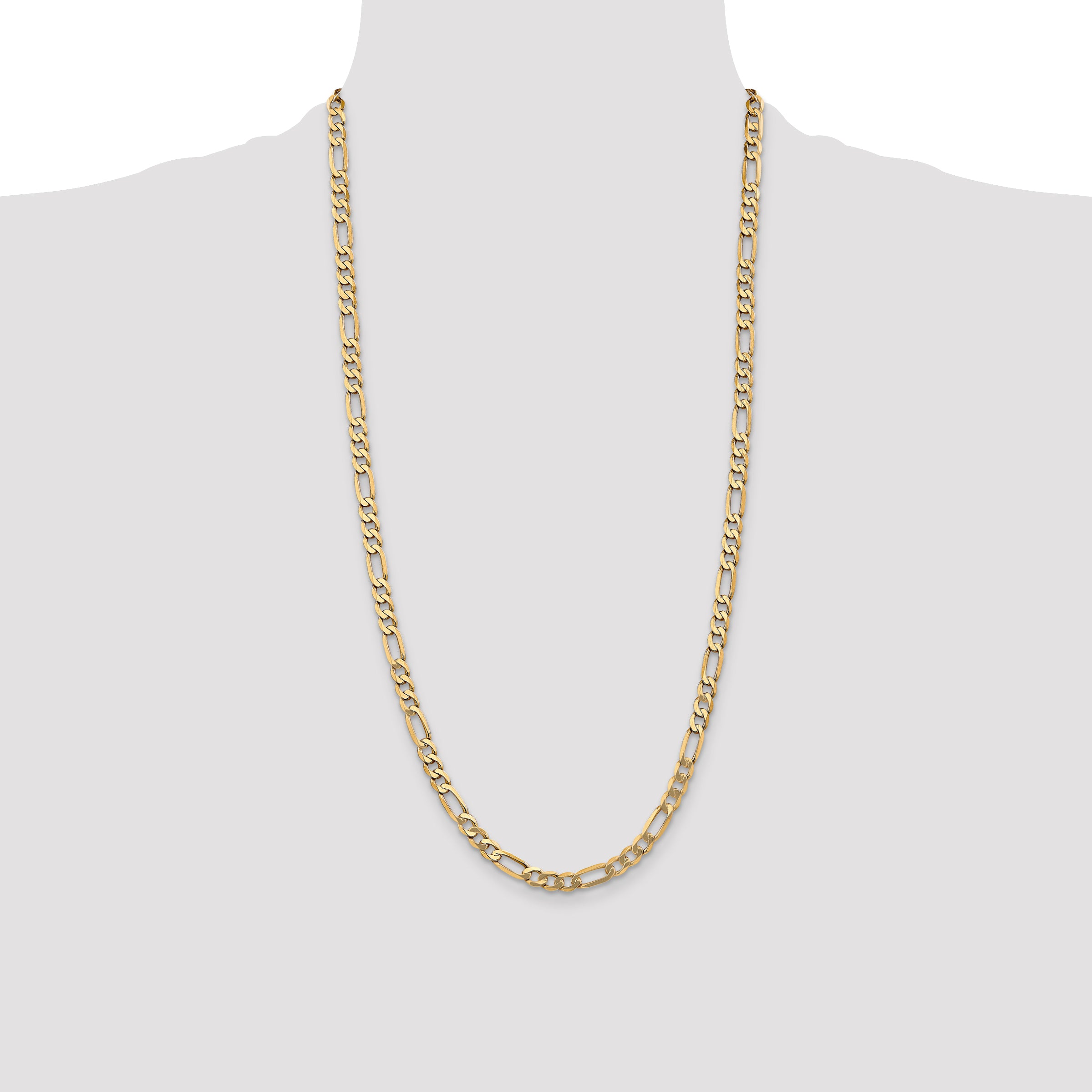 14k 5.25mm Flat Figaro Chain