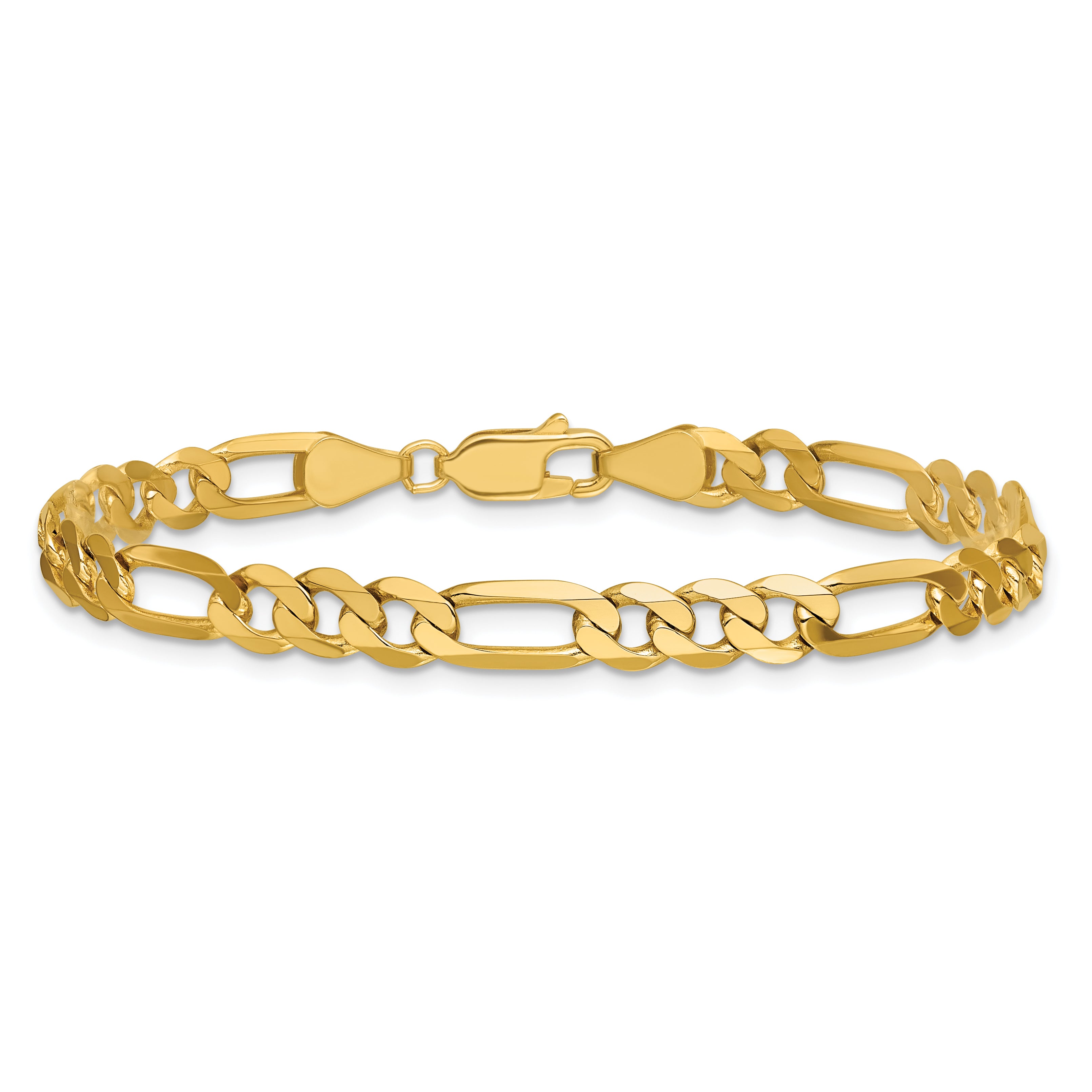 14k 5.25mm Flat Figaro Chain