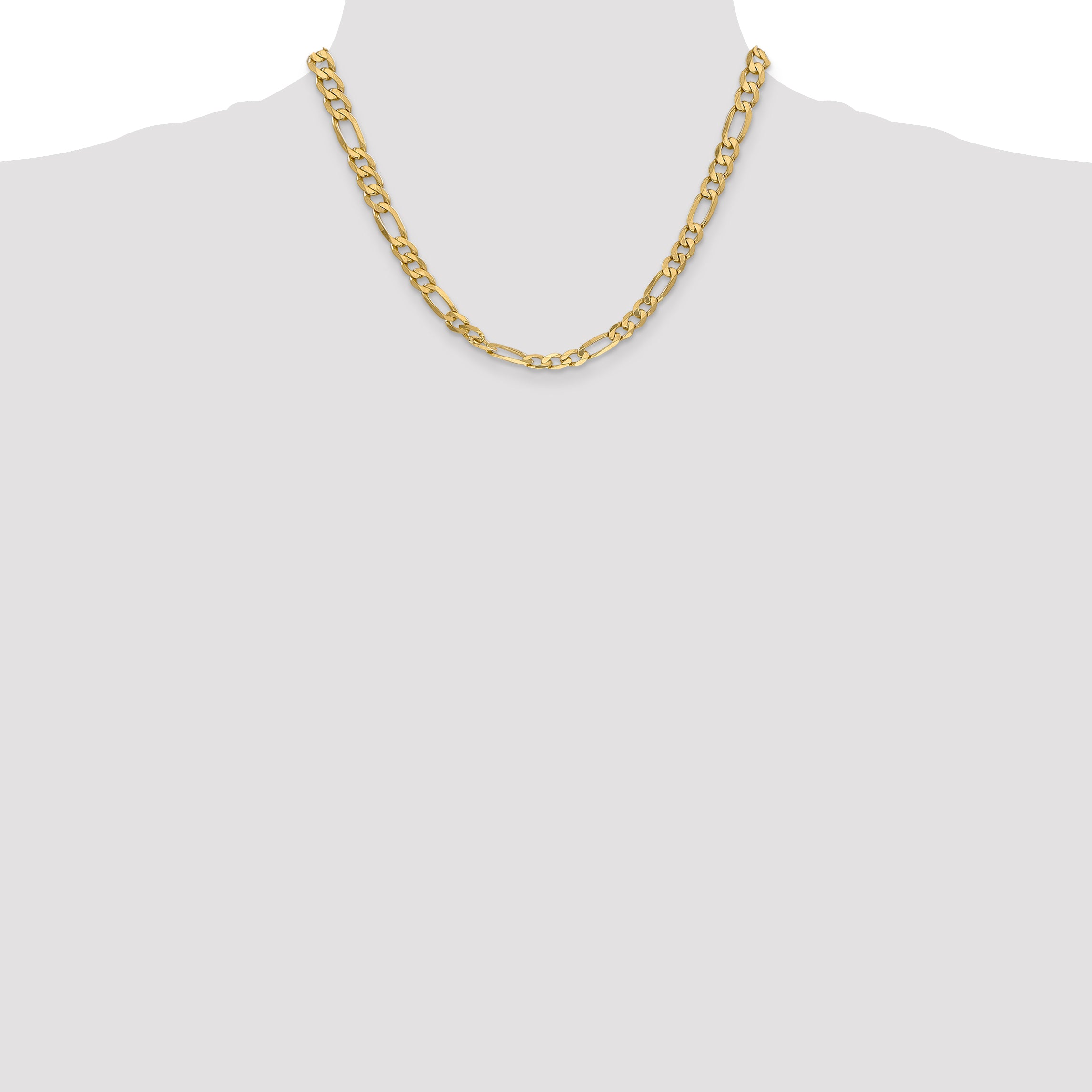 14k 6.25mm Flat Figaro Chain