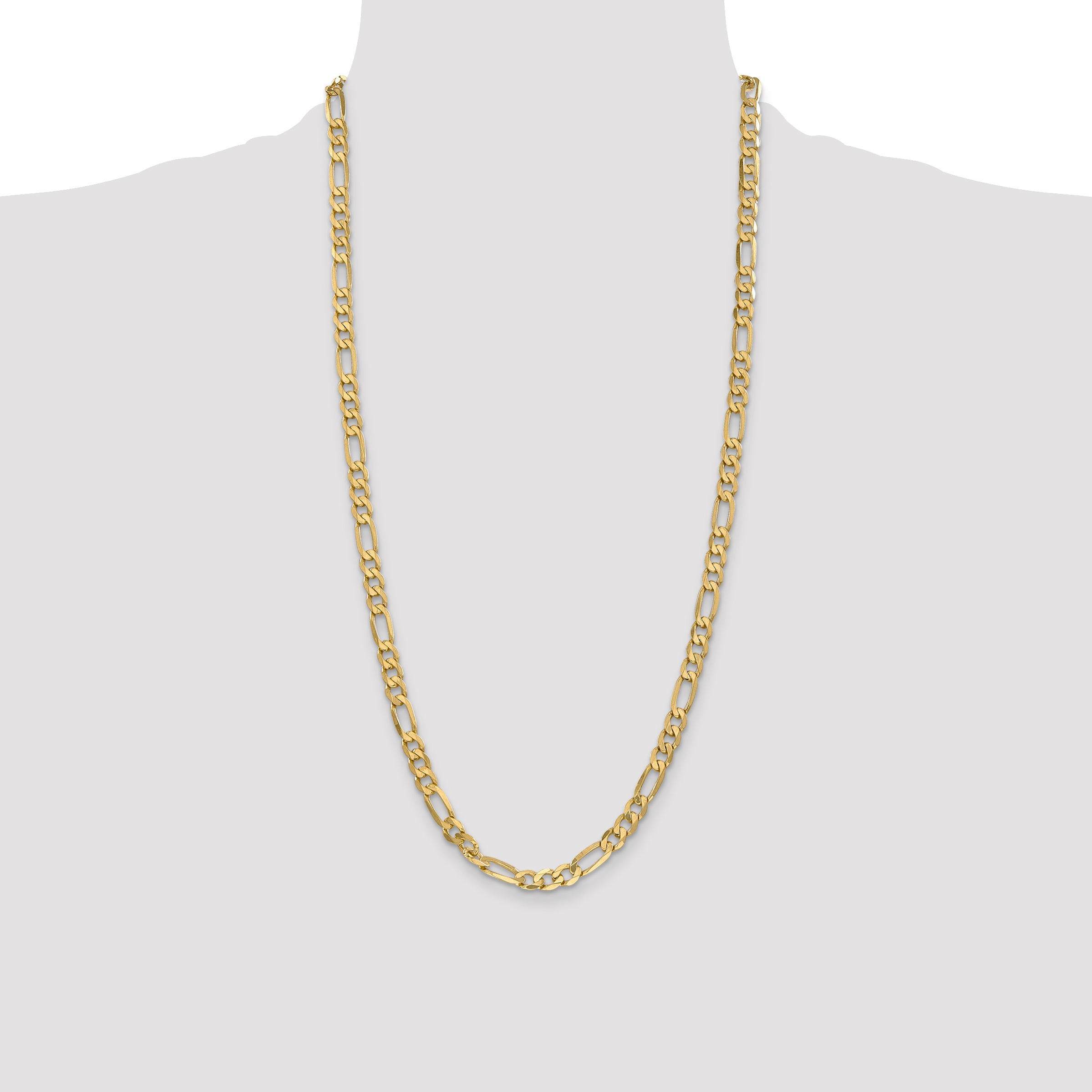 14k 6.25mm Flat Figaro Chain