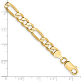 14k 6.25mm Flat Figaro Chain