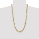 14k 7mm Flat Figaro Chain