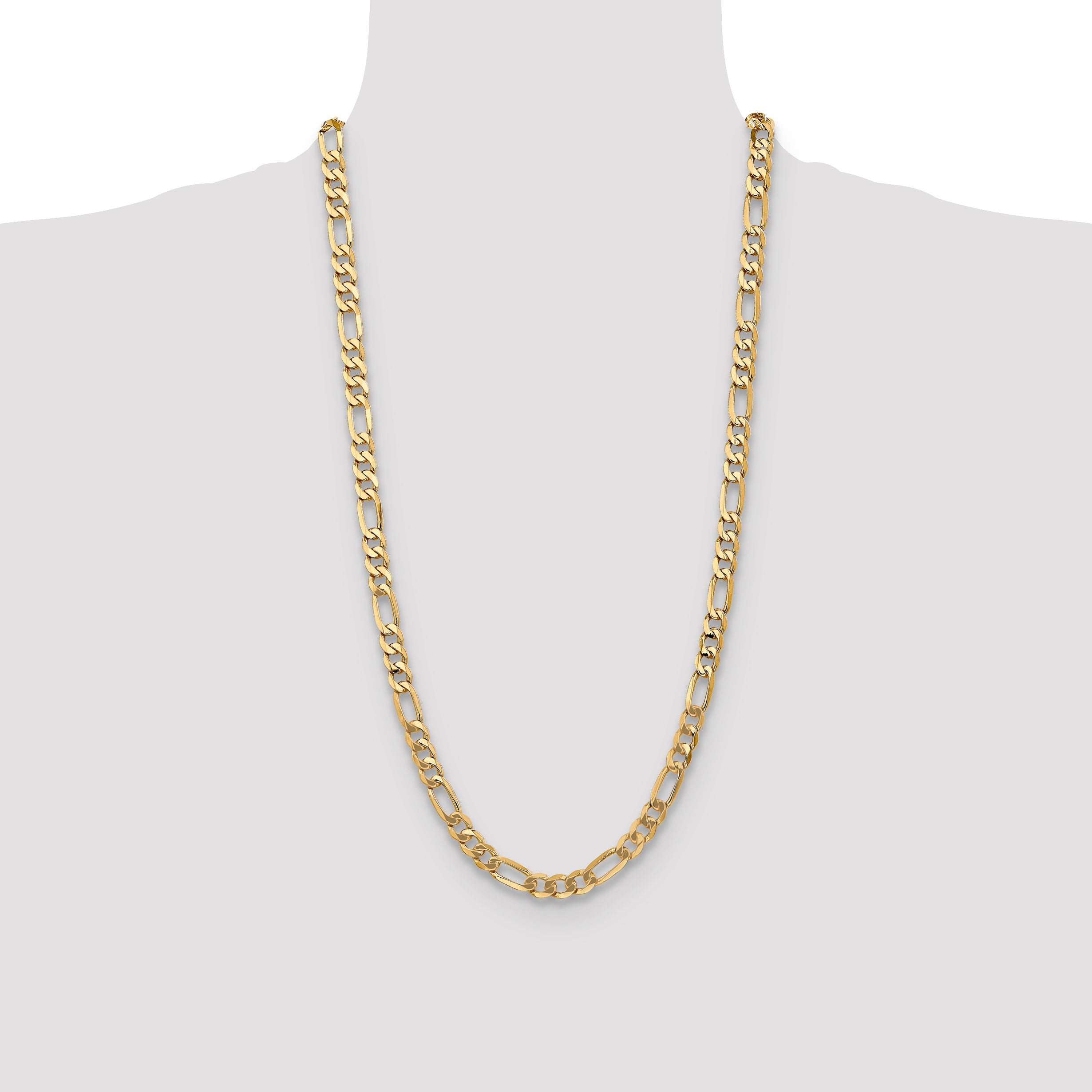 14k 7mm Flat Figaro Chain