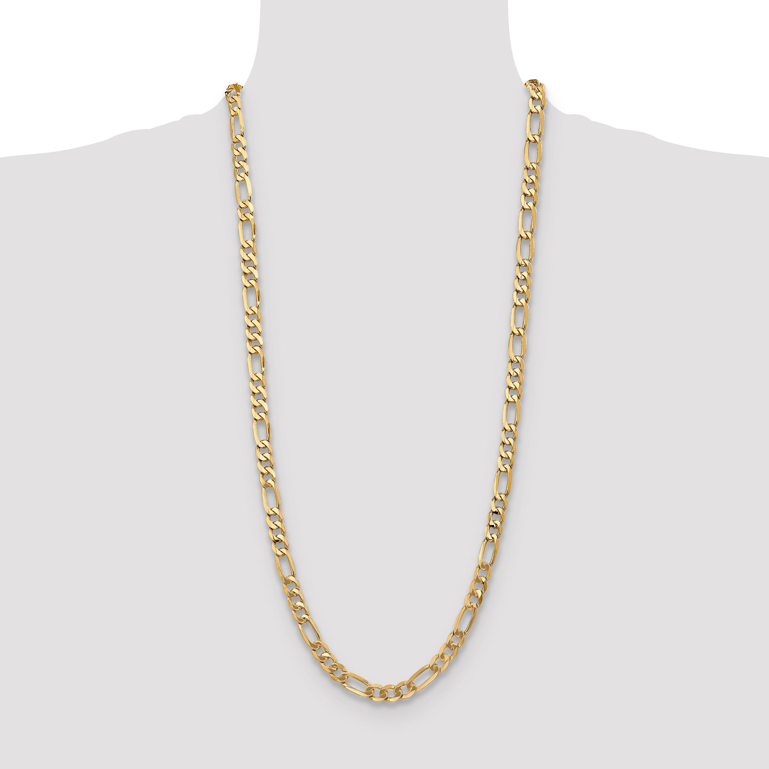 14k 7mm Flat Figaro Chain