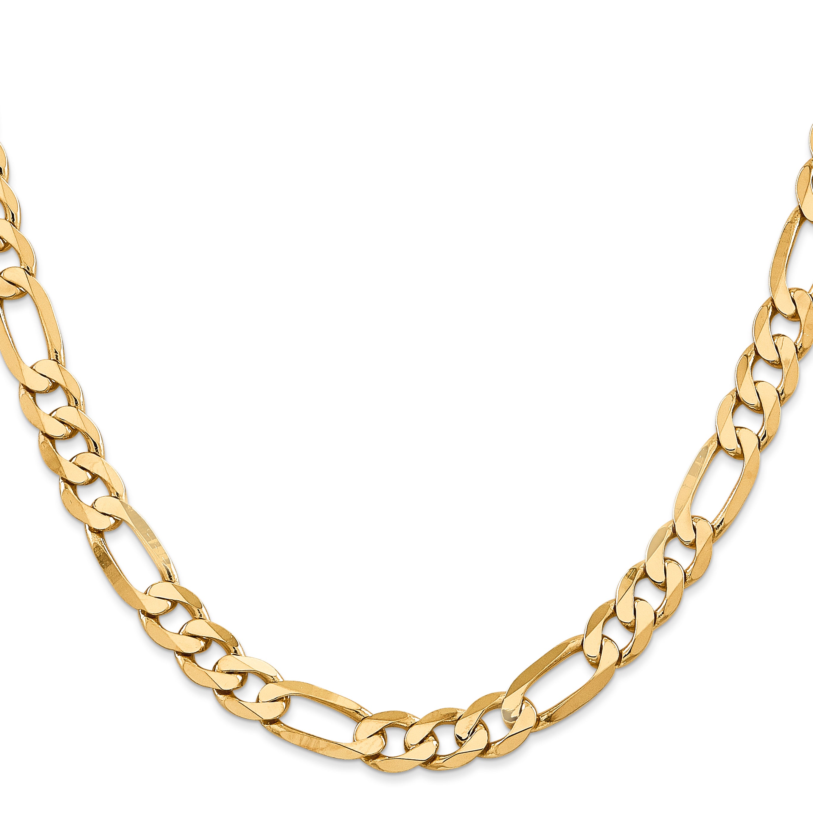 14k 7.5mm Flat Figaro Chain