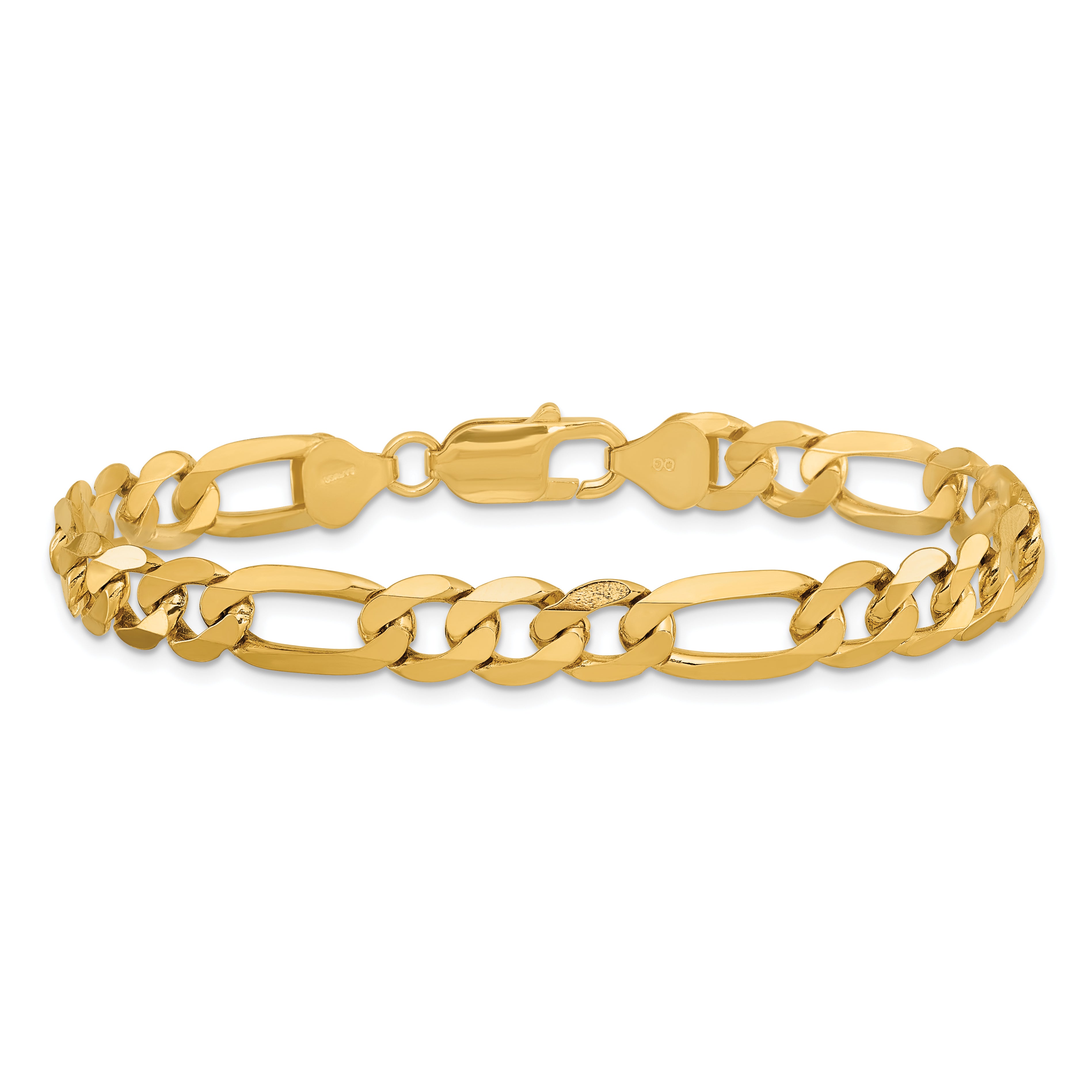 14k 7.5mm Flat Figaro Chain