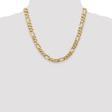 14k 8.75mm Flat Figaro Chain