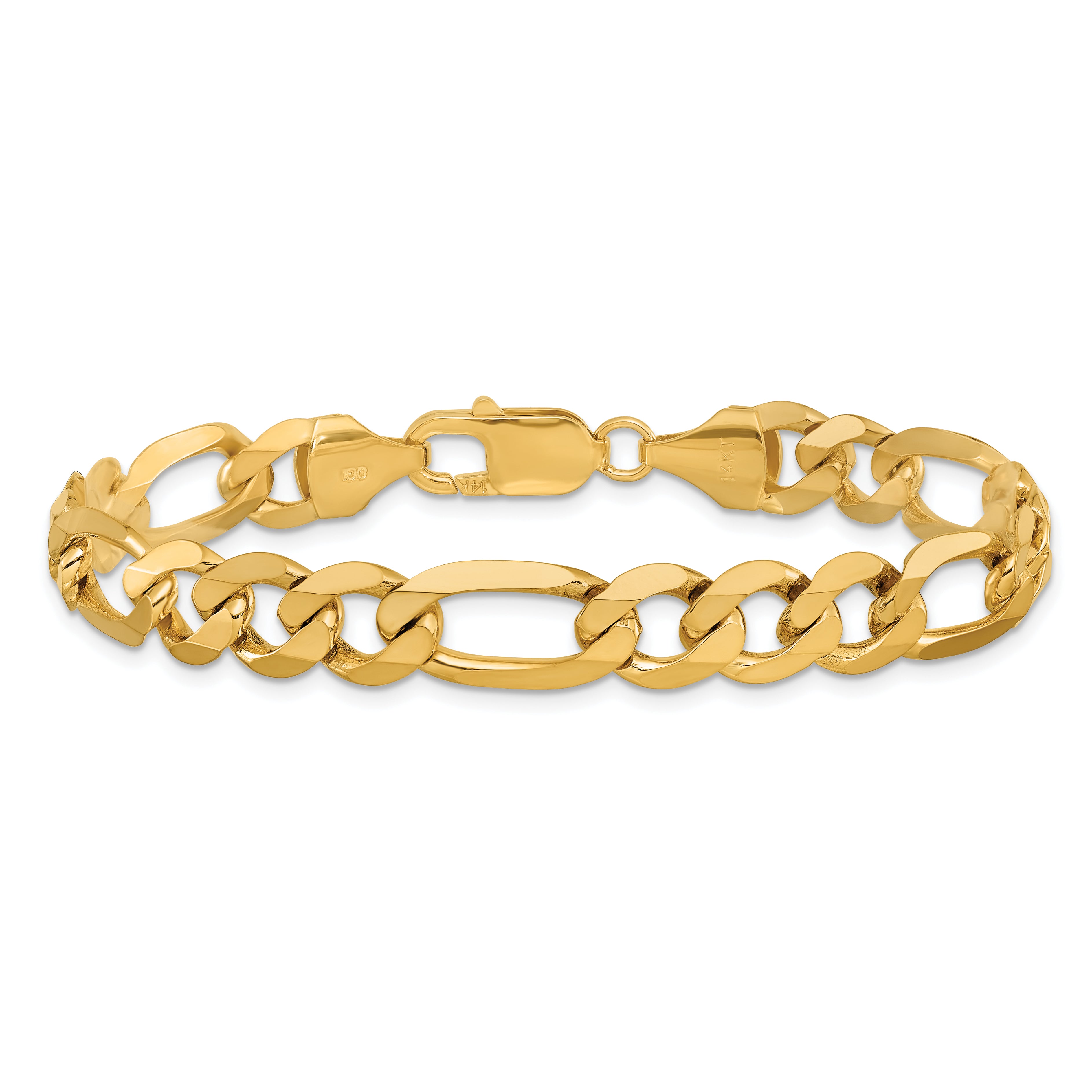 14k 8.75mm Flat Figaro Chain