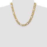 14k 10mm Flat Figaro Chain