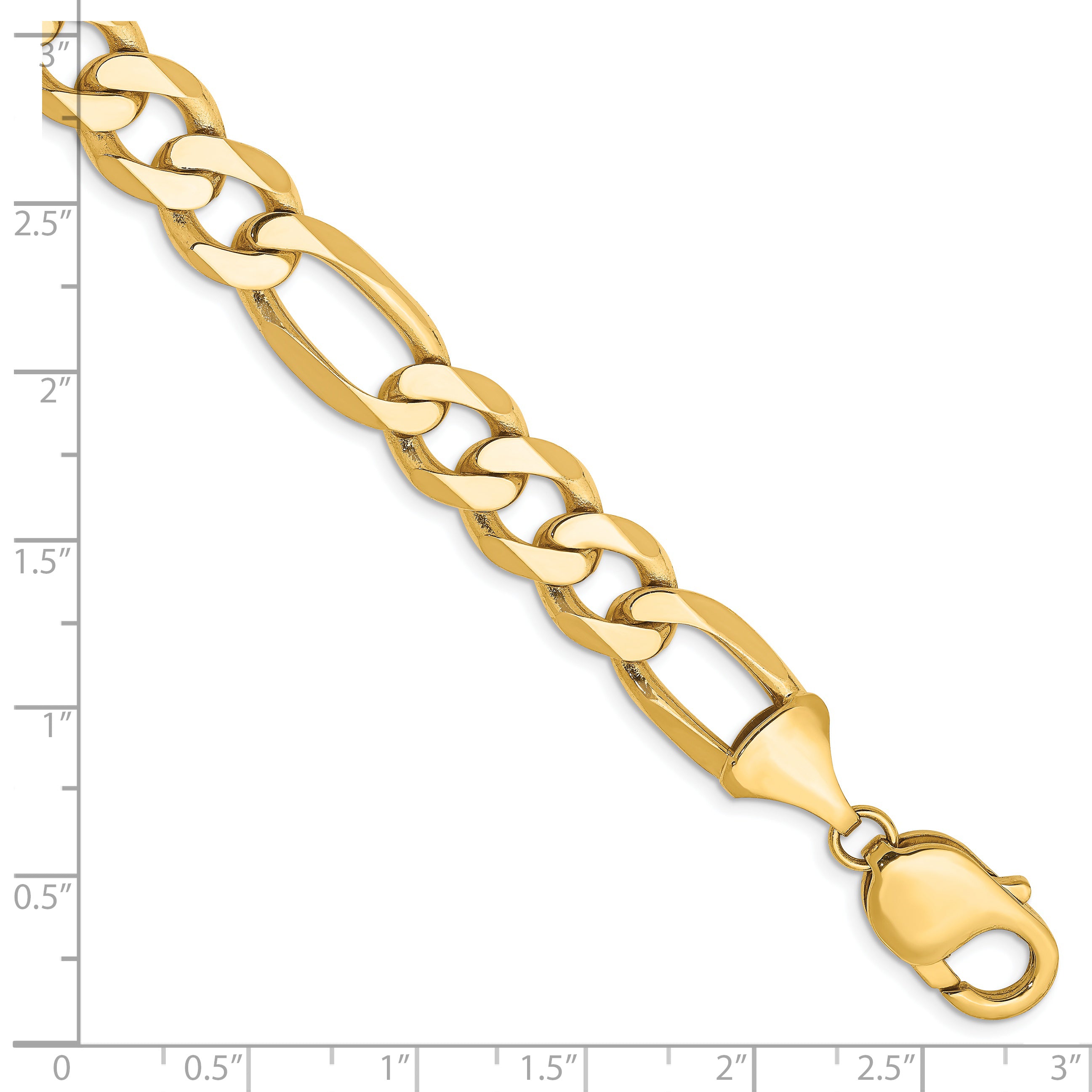 14k 10mm Flat Figaro Chain