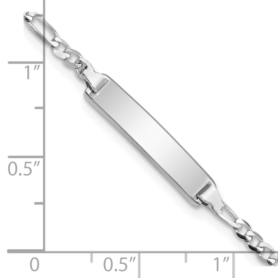 14k WG Figaro Link ID Bracelet