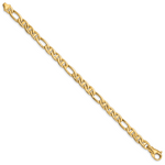 14k 6.5mm Solid Hand-polished 3 & 1 Flat Anchor Chain