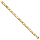 14k 6.5mm Solid Hand-polished 3 & 1 Flat Anchor Chain