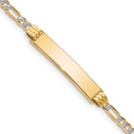 14k with Rhodium PavÃ© Figaro ID Bracelet