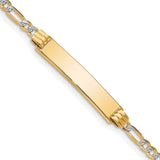 14k with Rhodium PavÃ© Figaro ID Bracelet