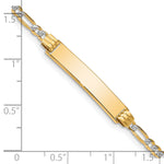 14k with Rhodium PavÃ© Figaro ID Bracelet