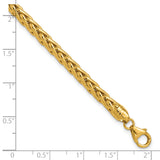 14k Polished 8.5in Wheat Chain Bracelet