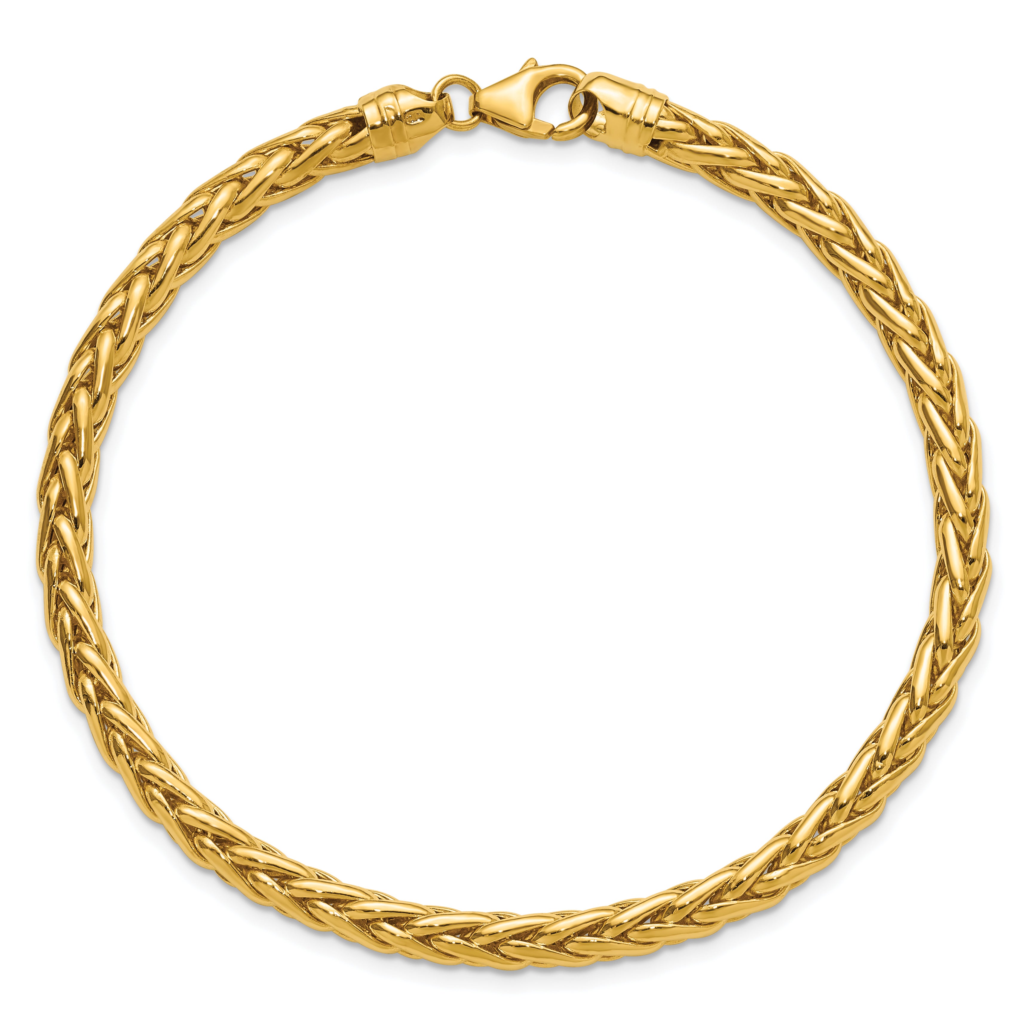 14k Polished 8.5in Wheat Chain Bracelet