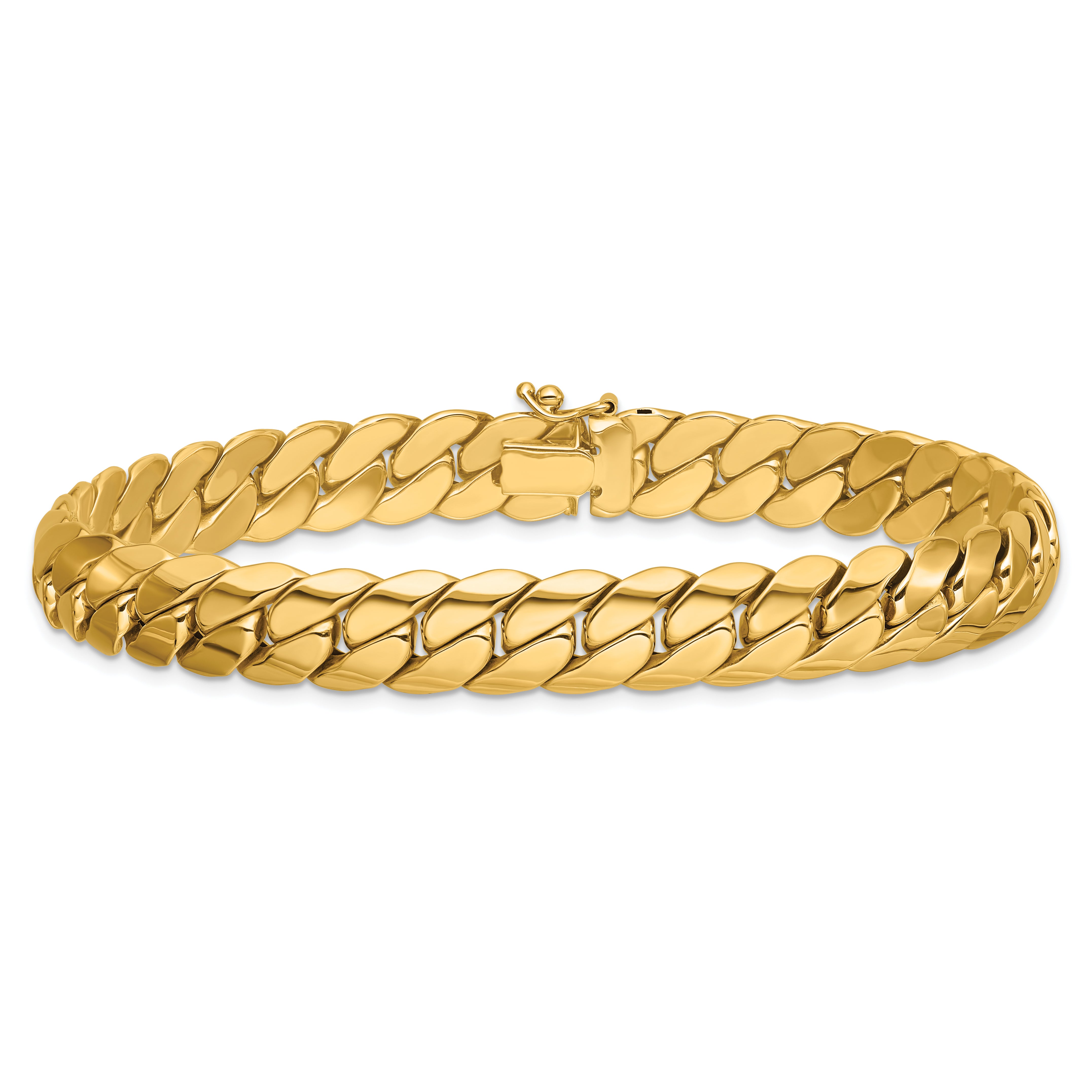 14K Polished Fancy Link Mens Bracelet