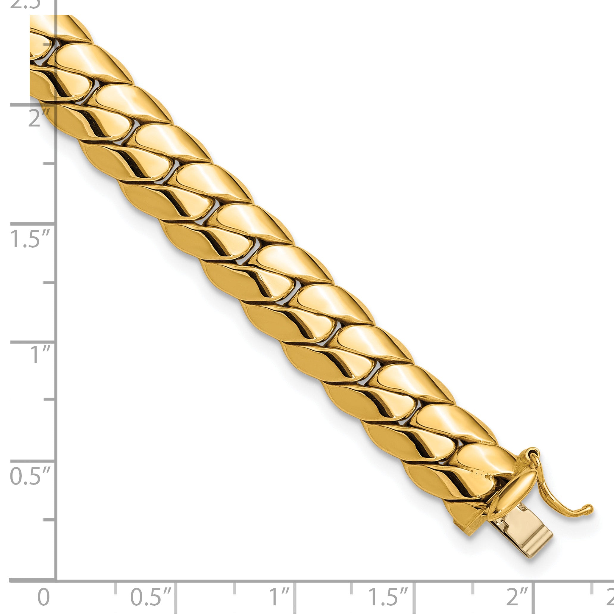 14K Polished Fancy Link Mens Bracelet