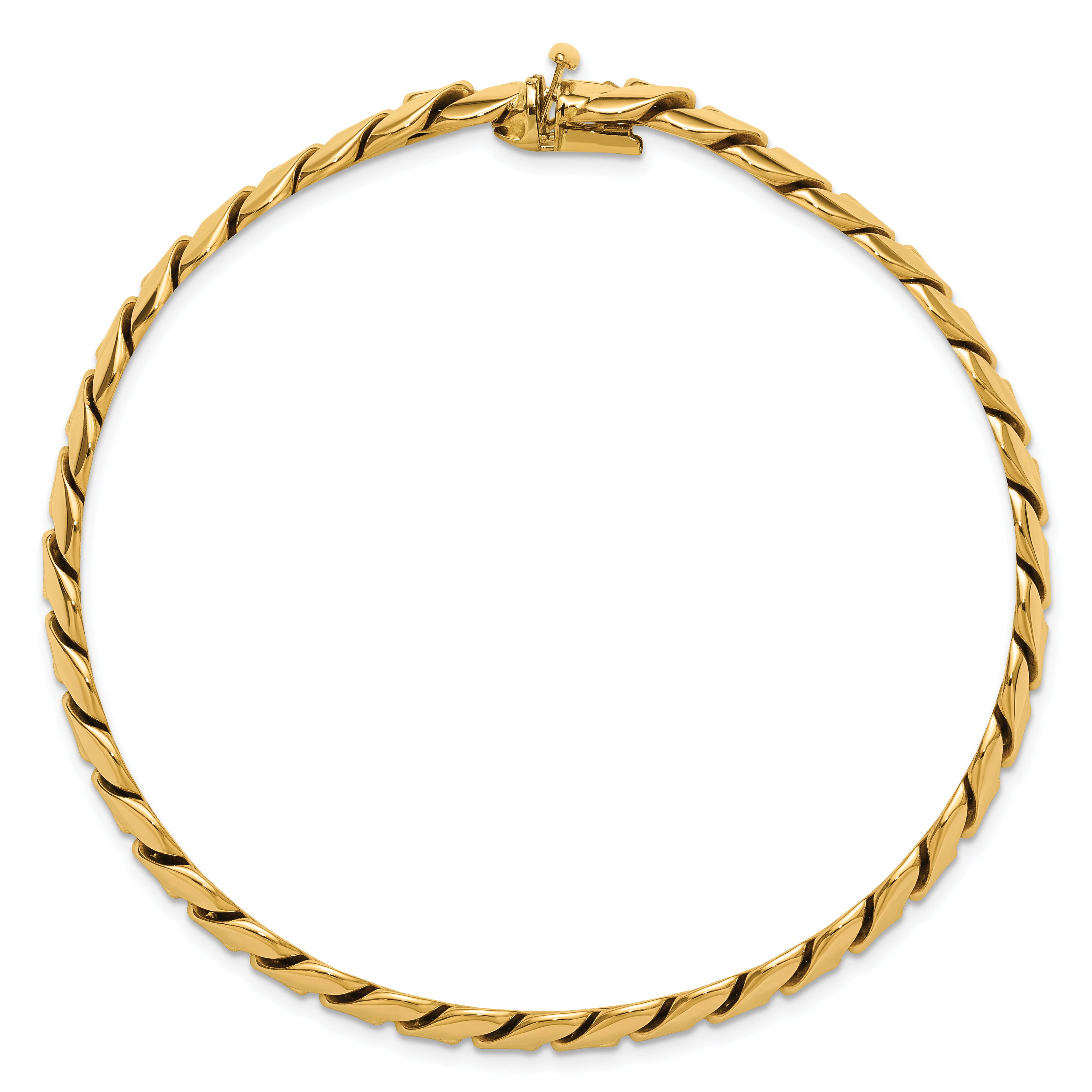 14K Polished Fancy Link Mens Bracelet