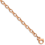 14k Rose Gold 5.0mm Hand Polished Fancy Link Necklace