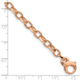 14k Rose Gold 5.0mm Fancy Link w/ Ridged Edges Bracelet