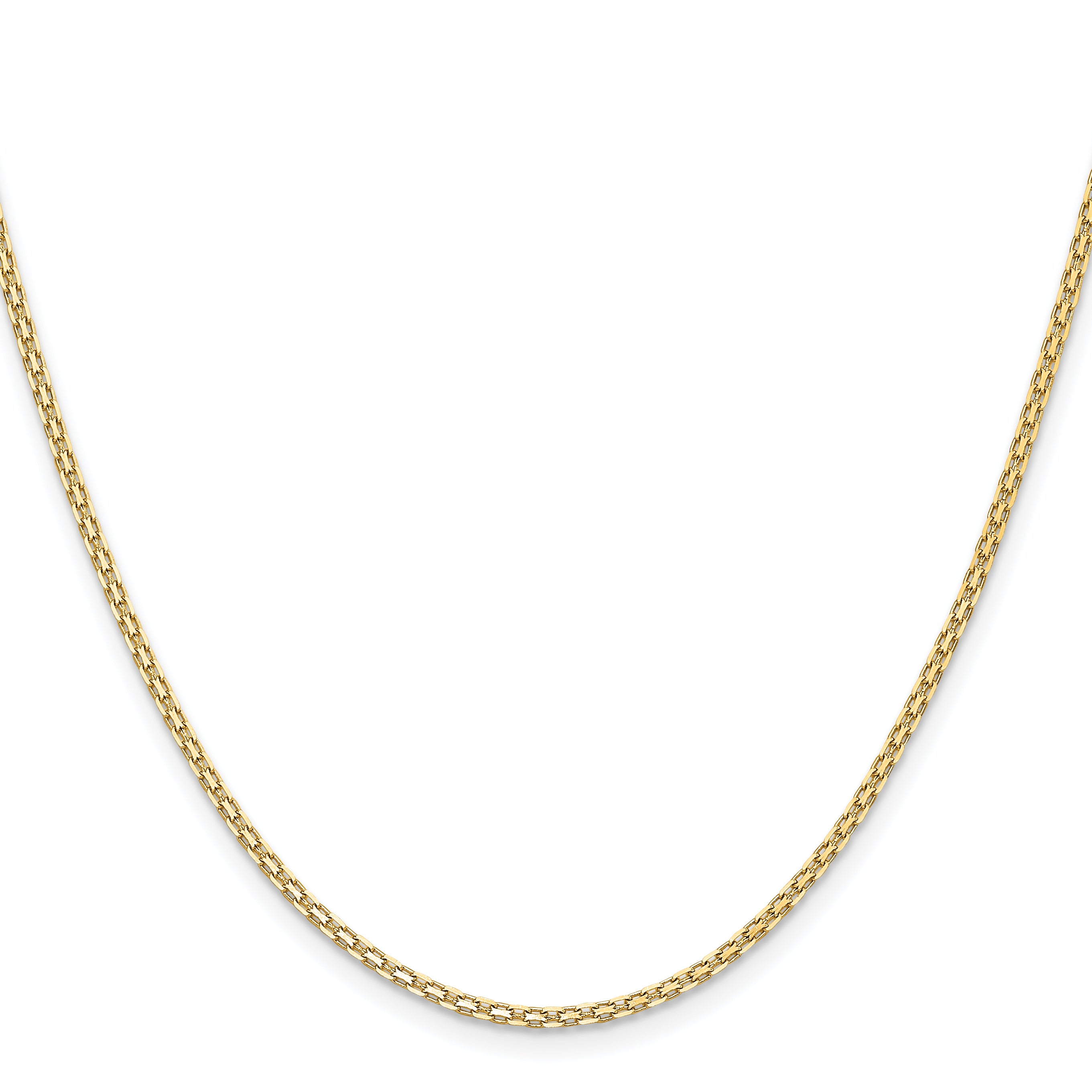14k 1.8mm Lightweight Flat Bismark Chain