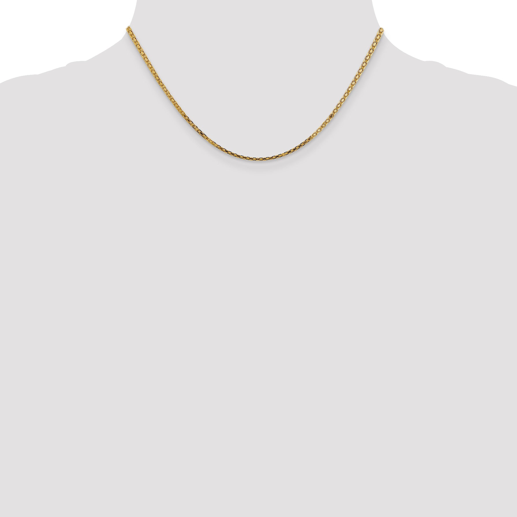 14k 1.8mm Lightweight Flat Bismark Chain