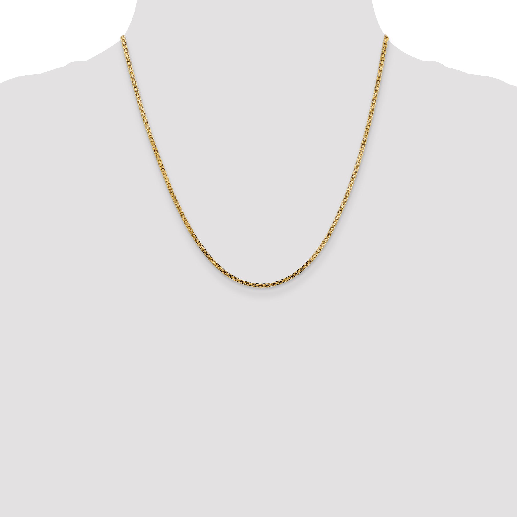 14k 1.8mm Lightweight Bismark Flat Chain